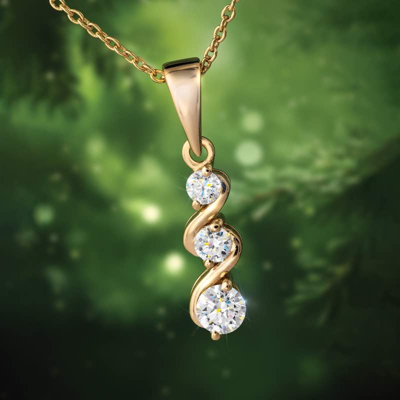 3-Stone Lab-Created Diamond Necklace (1 ctw)
